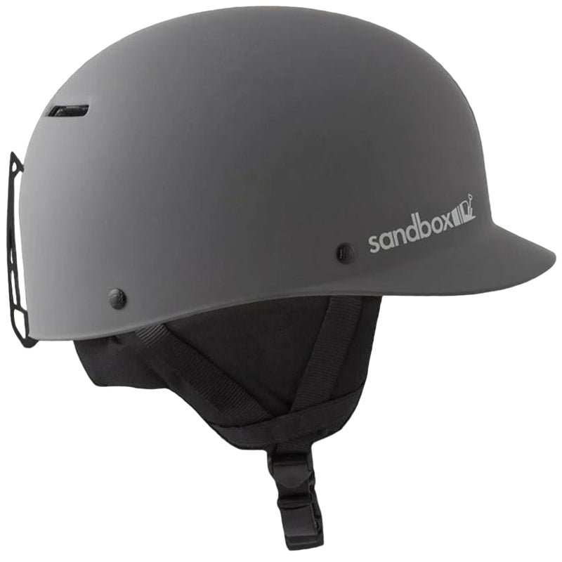 Main view of Sanbox Classic 1.0 Helmet in Grey colour, featuring removable goggle clip and ear pads