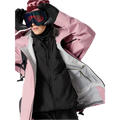Detail view of a woman wearing the Sentinel Ski Jacket in Bliss Black.