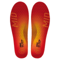 Pair of Sidas 3Feet ECO Winter Mid insoles with red and orange gradient, honeycomb pattern, and MID branding.