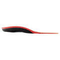Side profile of a Sidas 3Feet ECO Winter Mid insole showing its black base, red top layer, and contoured arch support.