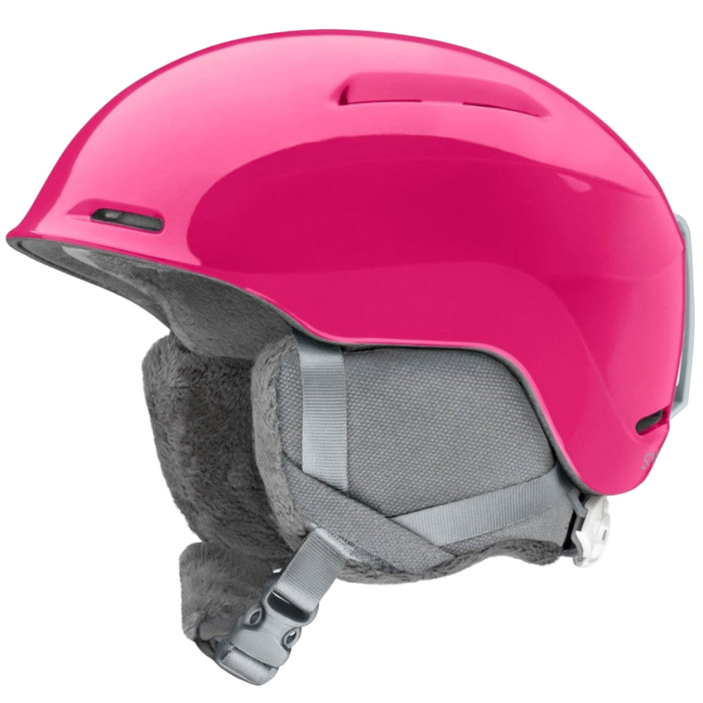 Smith Glide snow Helmet for kids in Lectric Flamingo featuring MIPS protection, AirEvac ventilation and a dial-fit system