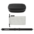 What is included view of the Smith Venture Sunglasses in Matte Black, ChromaPop Photochromic Copper Blue Mirrro lens, unisex model