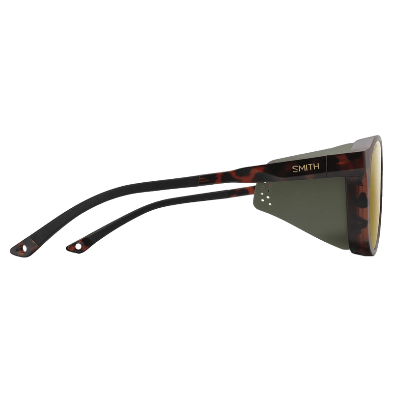 Side view of the Smith Venture Sunglasses in Matte Tortoise, ChromaPop Glass Bronze Mirror lens, unisex model