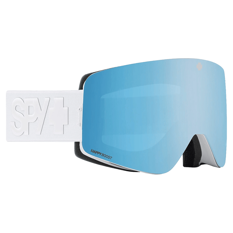 Main view of the Spy Marauder Elite Goggles in Matte White, Bronze Happy Blue Spectra Mirror + LL Gray Green Red Spectra Mirror lens, unisex model