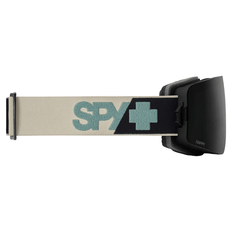 Side view of the Spy Marauder Elite Goggles in Warm Gray, Happy Gray Green Black Mirror lens, unisex model