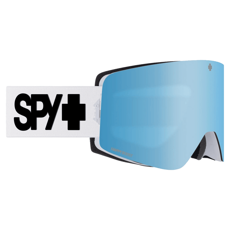 Main view of the Spy Marauder SE Goggles in Everwhite, Ice Blue Mirror + LL Coral lens, unisex model