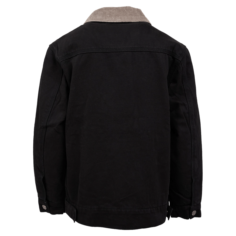 Back view of the St Goliath Barn Jacket in Black colourway, kids's model