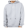 Close view of the St Goliath Radio Hoodie in Grey Marle colourway, men's model