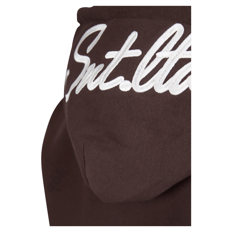 Close view of the St Goliath SNT Hoodie in Brown colourway, kids's model