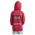 Back view of the St Goliath Upside Hoodie in Red colourway, kids's model