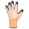 Main view of the Transform Workwear Gloves in Neon Orange colourway, unisex model