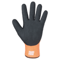 Palm view of the Transform Workwear Gloves in Neon Orange colourway, unisex model