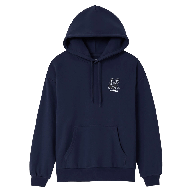 Front view of Two Boots Hoodie - Womens in colour Navy.