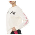 Close side view of P.E Nation Voltage LS Tee - Womens in colour Whisper White.