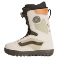 Left side view of the Vans Aura Pro Snowboard Boots in Bay Leaf Green colourway, men model
