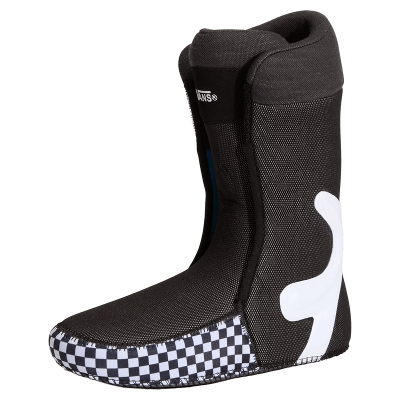 Liner view of the Vans Aura Pro Snowboard Boots in Bay Leaf Green colourway, men model