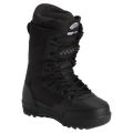 Side view of the Vans Invado Pro Snowboard Boots in Black and Gum colourway, unisex model