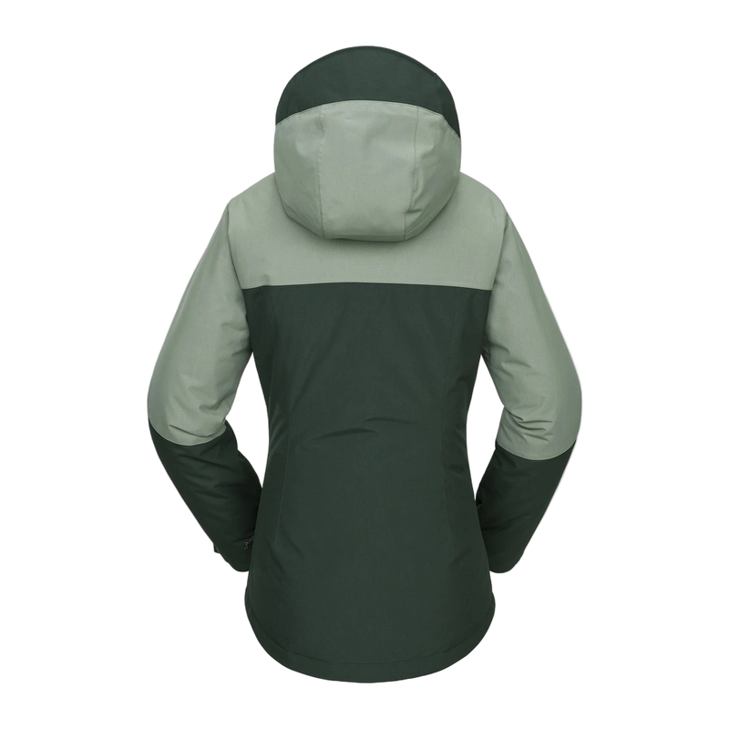 Back view of the Volcom 2026 Bolt Ins Jacket in Scarab colourway, women's model.