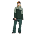 Full-body view of the Volcom 2026 Bolt Ins Jacket in Scarab colourway, women's model.