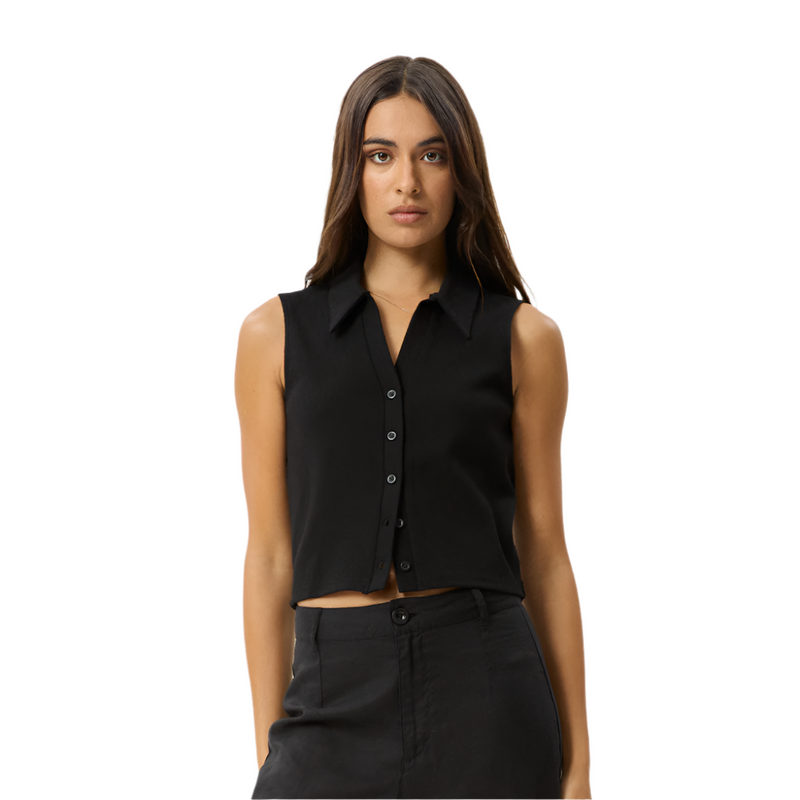 Eliza - Rib Sleeveless Shirt - Womens