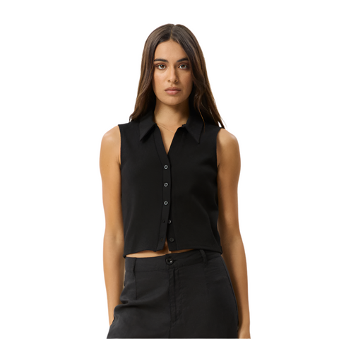 Eliza - Rib Sleeveless Shirt - Womens