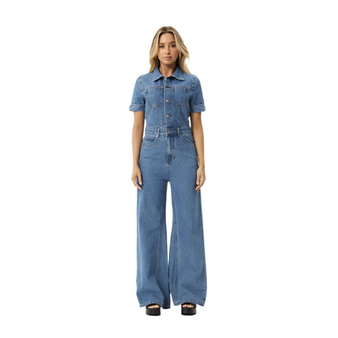 Miami Denim Flared Leg Jumpsuit - Womens