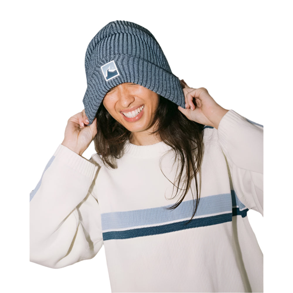 White Lines Long Sleeve Crew Neck Knit Jumper