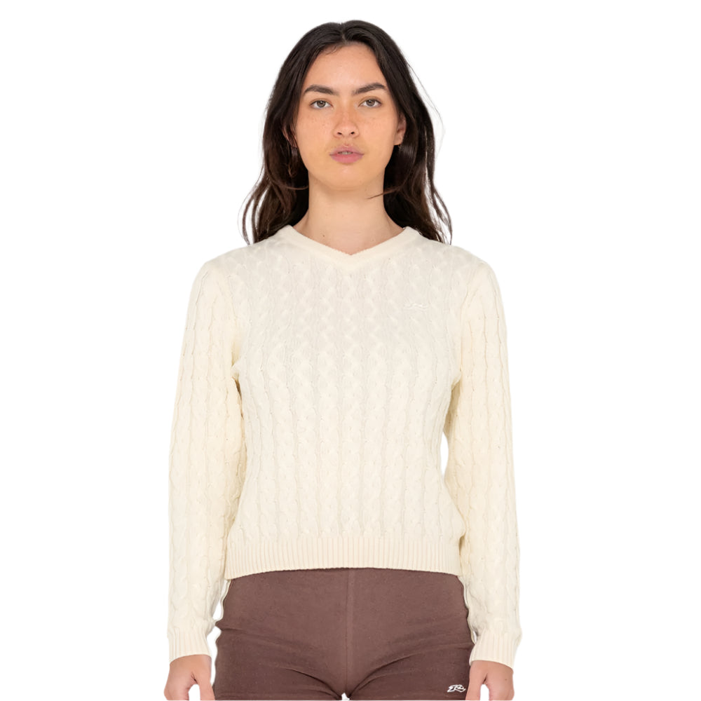 Collegiate Long Sleeve Vee Neck Knit Jumper
