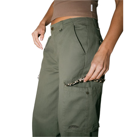 Tank Girl Low Rise Wide Fit Cargo Pants - Womens