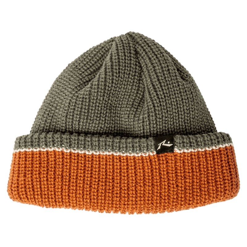 View of Rusty Double Dip Thinsulate Beanie in colour Shadow Army