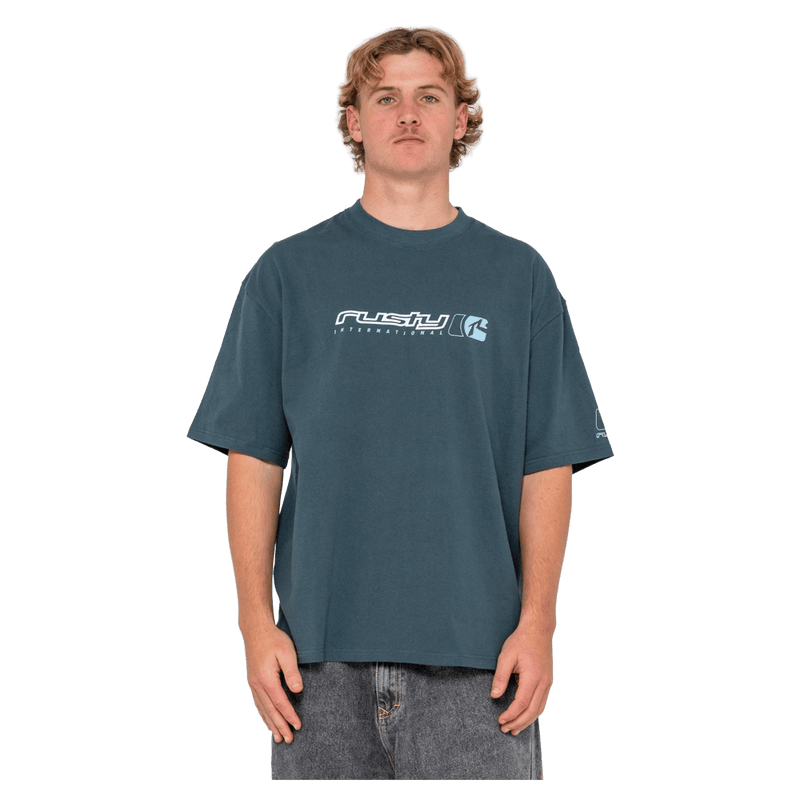 View of Rusty Jetsetter Short Sleeve Tee in colour Teal
