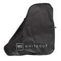 Black Whiteout Shaped Boot Bag with white branding, zipper closure, and shoulder strap.