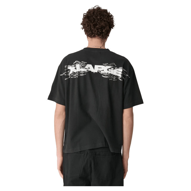 Back full view of Wings Gorilla Fit SS Tee in colour Pigment Black