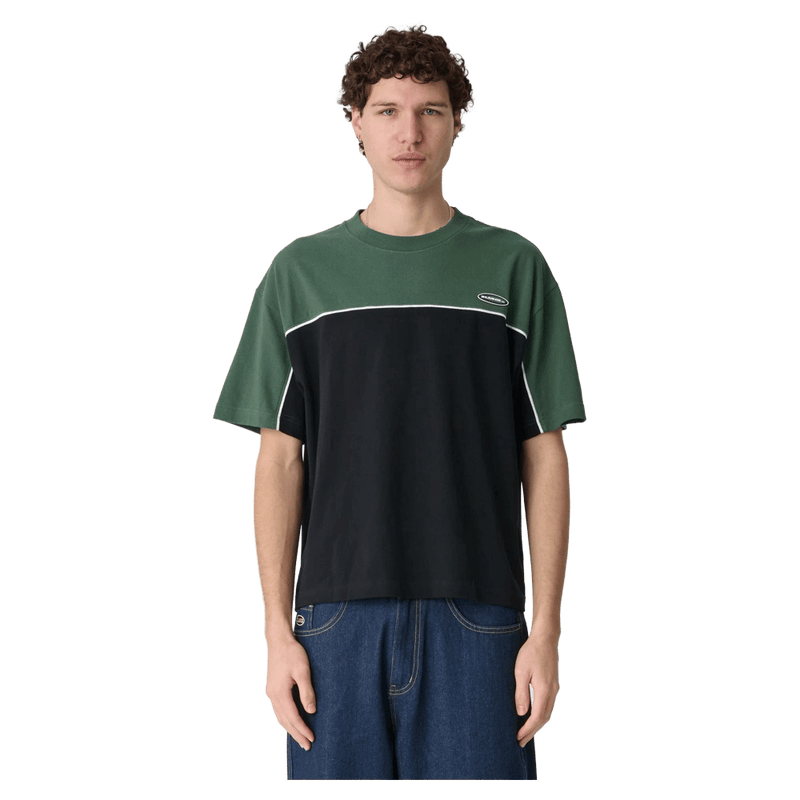 Front full view of the Panel Gorilla Fit SS Tee in colour Eden