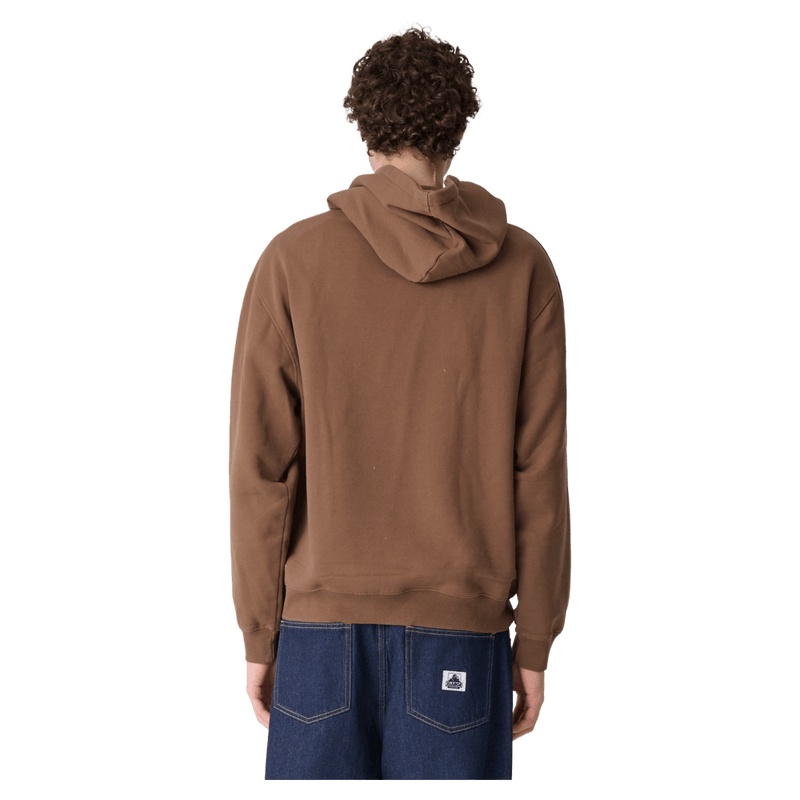 Back full view of X Large Mushroom Hoodie in Cacoa