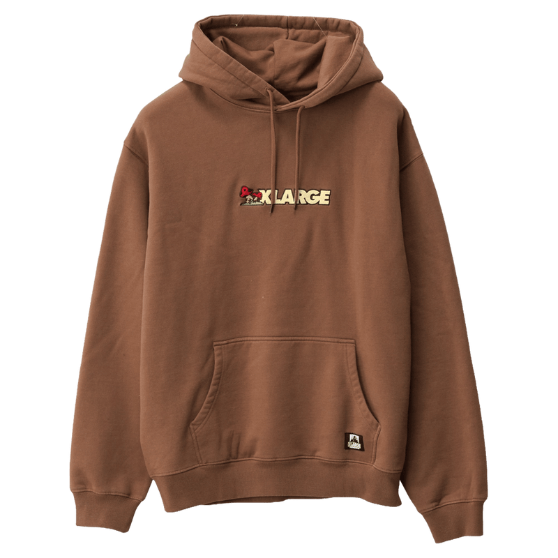 Front view of X Large Mushroom Hoodie in Cacoa