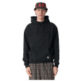 Front full view of X Large Italic Star Hoodie in Black