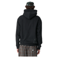 Back full view of X Large Italic Star Hoodie in Black