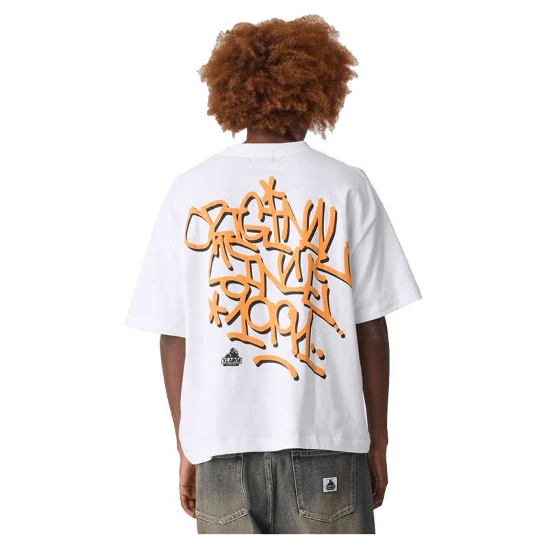 Back view of X Large Tagged Gorilla Fit Tee - in White