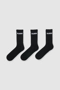 Front view of X Large 91 Sock 3Pack in colour Black