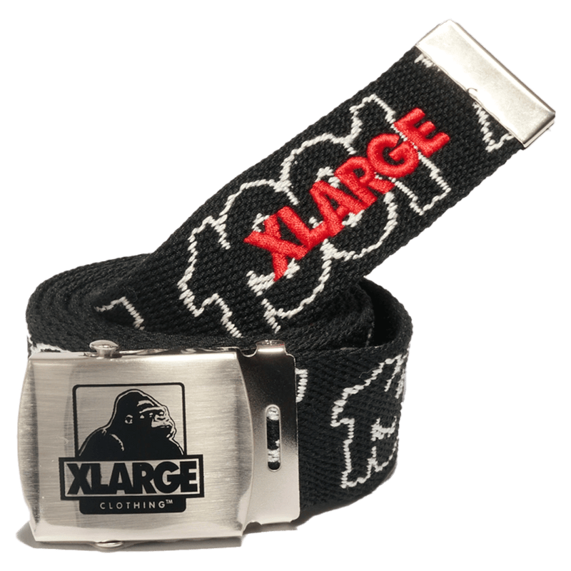 Front view of X Large 91 Jacquard Belt in Black White