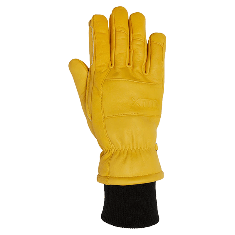 Main view of the XTM Hardman Work Gloves in Yellow colourway, unisex's model