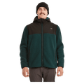 Main view of the XTM Treachery Fleece Jacket in Pine colourway, unisex's model