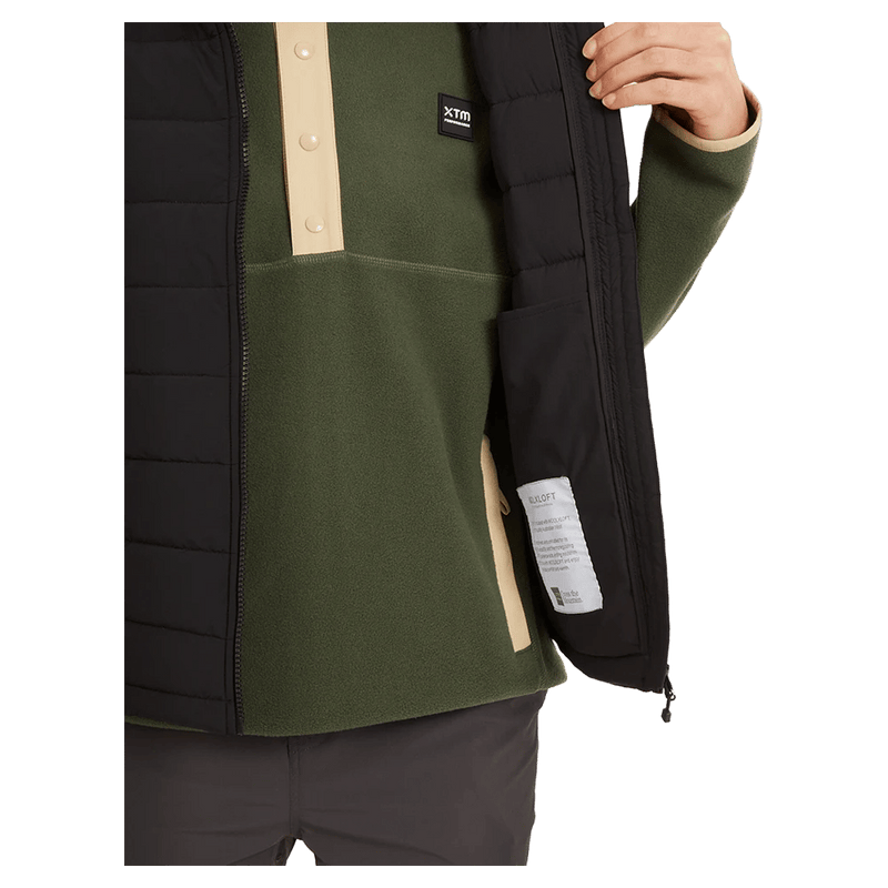 Pocket view of the XTM Woolxloft Vest in Black colourway, women's model