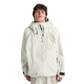 Analog Hardpack 3L Snowboard Jacket in white with hood and beige shoulder accents on a male model.