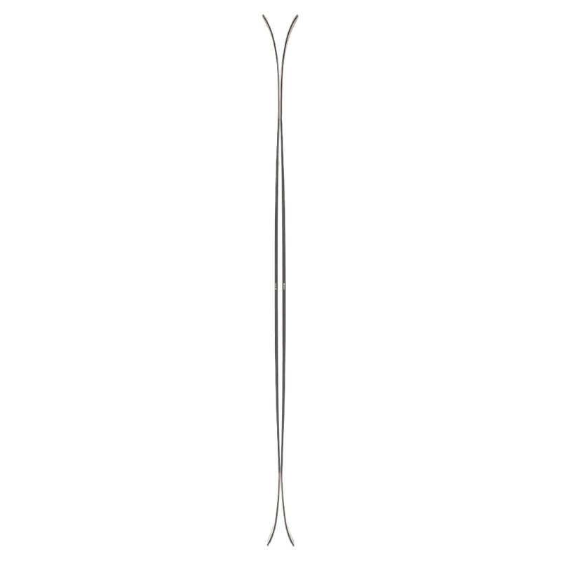 Side profile of Armada Kimbo 95 skis showing the rocker and camber shape with twin tips.
