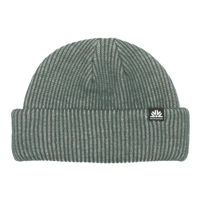 Main view of the Autumn Cord Double Roll Beanie, work green