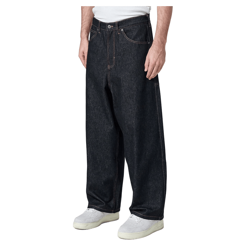 Side view of Barney Cools Baggy Barrel Jean in colour Raw.