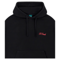 Close view of Barney Cools Scribe Crop Hood in colour Black.
