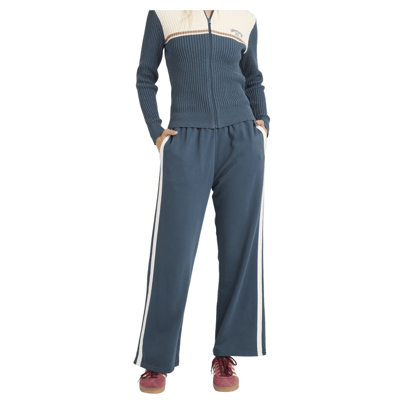 Front view of women wearing the Billabong Real Since 73 Trackpants - Womens in Stormy